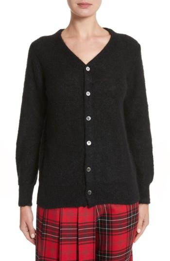 Women's Junya Watanabe Sequin Cheetah Button Cardigan - Black