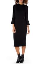 Women's Michael Stars Elevated French Terry Bell Sleeve Sheath Dress - Black
