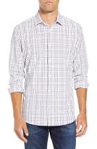 Men's Mizzen+main Ward Slim Fit Multi Check Performance Sport Shirt, Size - White