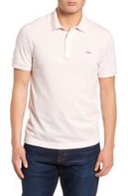 Men's Lacoste 'white Croc' Fit Pique Polo, Size 4(m) - Pink
