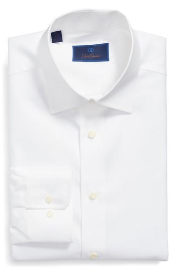 Men's David Donahue Regular Fit Solid Dress Shirt - 32/33 - White