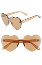 Women's Circus By Sam Edelman 60mm Heart Shield Sunglasses - Brown