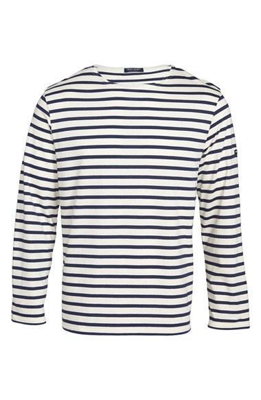 Saint James 'minquiers 10' Striped T-shirt Ecru/ Marine