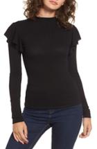 Women's Bp. Ruffle Shoulder Tee - Black