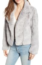 Women's Apparis Leila Faux Fur Moto Jacket - Grey