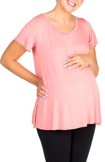 Women's Nom Maternity 'mimi' Stripe Maternity Tee - Pink