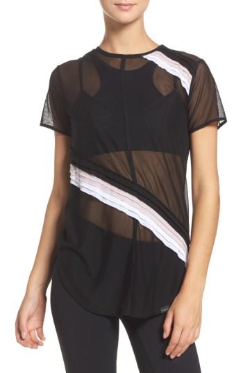 Women's Koral Cross Cut Mesh Tee - Black