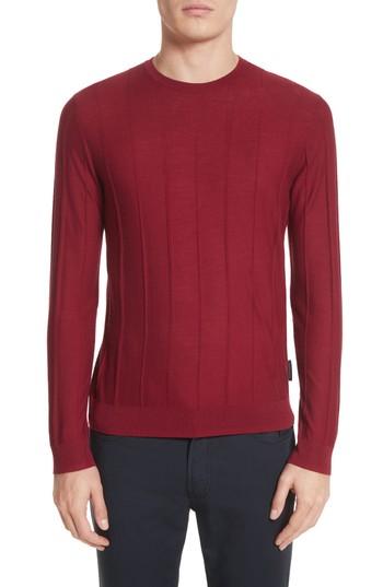 Men's Emporio Armani Slim Fit Wool Crewneck Sweater - Burgundy