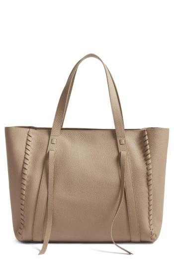 Allsaints Raye Leather Tote - Grey
