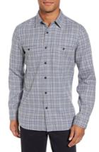 Men's Nordstrom Men's Shop Workwear Duofold Check Sport Shirt - Blue