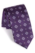 Men's David Donahue Medallion Silk Tie, Size - Purple