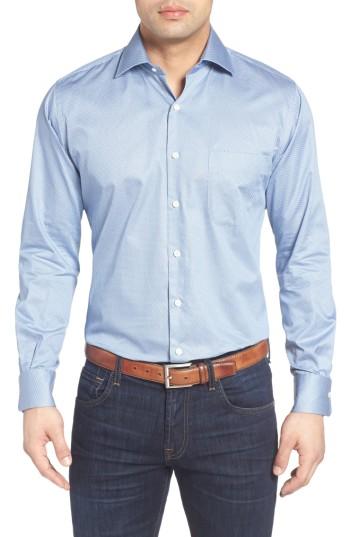 Men's Peter Millar Roundabout Print Sport Shirt - Blue