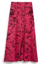 Women's Burberry Neckar Doodle Print Silk Skirt Us / 44 It - Pink