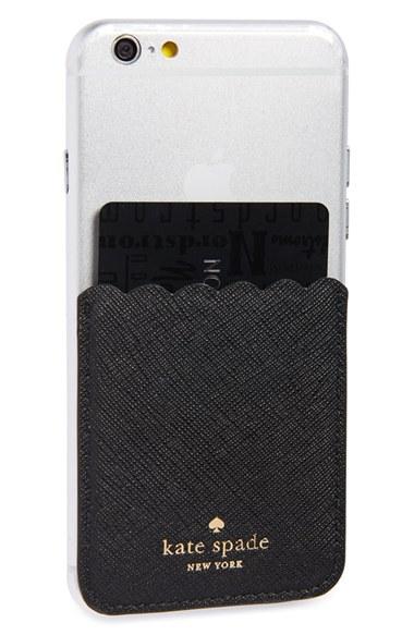 Kate Spade New York Scallop Leather Stick-on Smartphone Case Pocket -