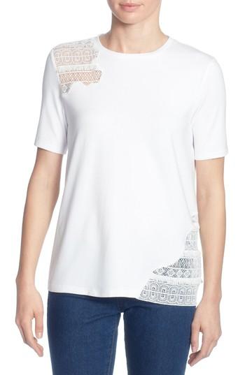 Women's Catherine Catherine Malandrino Marie Lace Inset Top - White