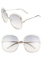 Women's Chloe Carlina 62mm Oversize Sunglasses - Gold Transparent/ Light Grey
