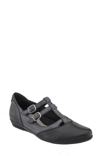 Women's Earth 'gemma' T-strap Flat .5 M - Black