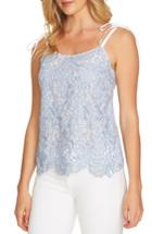 Women's Cece Embroidered Lace Tie Shoulder Top - Blue
