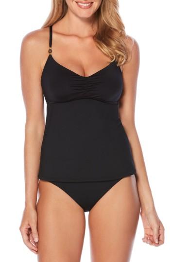 Women's Laundry By Shelli Segal Underwire Tankini Top - Black