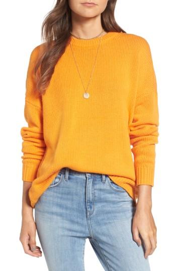 Women's Treasure & Bond X Something Navy Crewneck Sweater - Orange