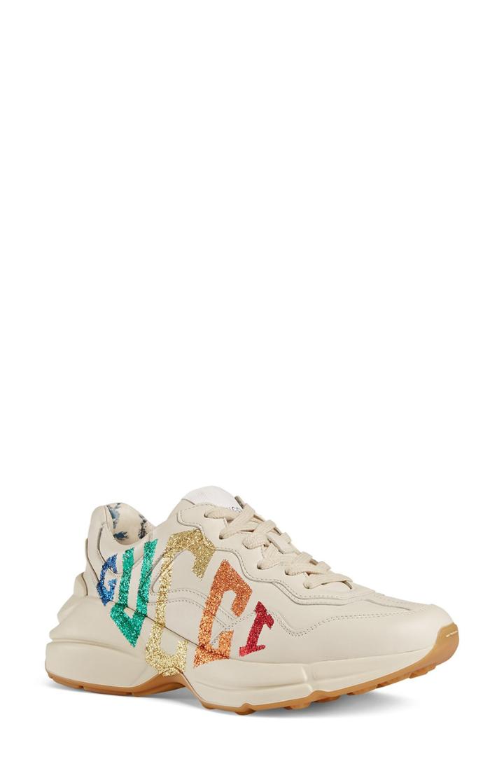 Women's Gucci Rhyton Rainbow Logo Sneaker Us / 38eu - White