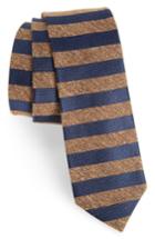 Men's The Tie Bar Meter Stripe Nep Silk Tie, Size - Brown