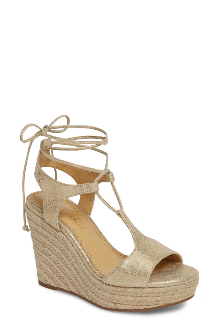 Women's Splendid Fianna Espadrille Wedge Sandal .5 M - Metallic