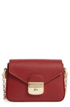 Longchamp Small Le Pliage Heritage Leather Crossbody Bag - Red