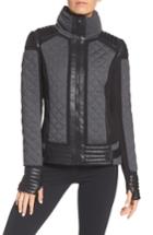 Women's Blanc Noir Mesh Inset Moto Jacket
