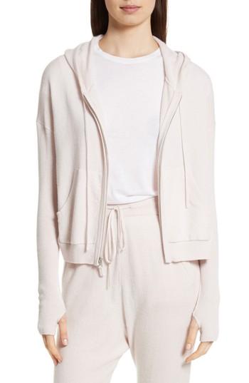 Women's Nili Lotan Elisha Cashmere Zip Front Hoodie - Pink