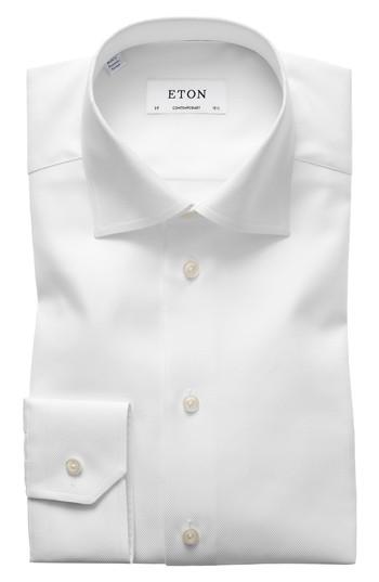 Men's Eton Contemporary Fit Cavalry Twill Dress Shirt - White
