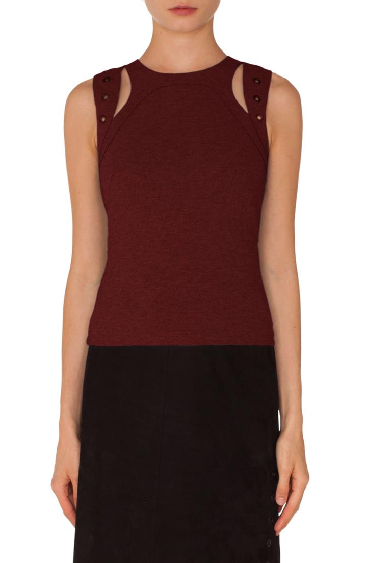 Women's Mm6 Maison Margiela Shark Bite Hem Satin Camisole Top Us / 46 It - Black