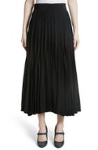 Women's Co Pleated Stretch Crepe Midi Skirt - Black