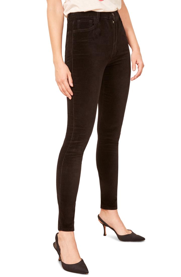 Women's Reformation Rebecca Skinny Pants - Blue