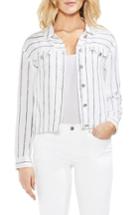 Women's Vince Camuto Pinstripe Linen Blend Jacket, Size - White