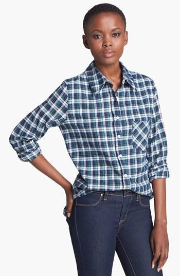 Wayf Plaid Flannel Shirt Blue/