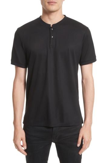 Men's The Kooples Skull Button Henley - Black