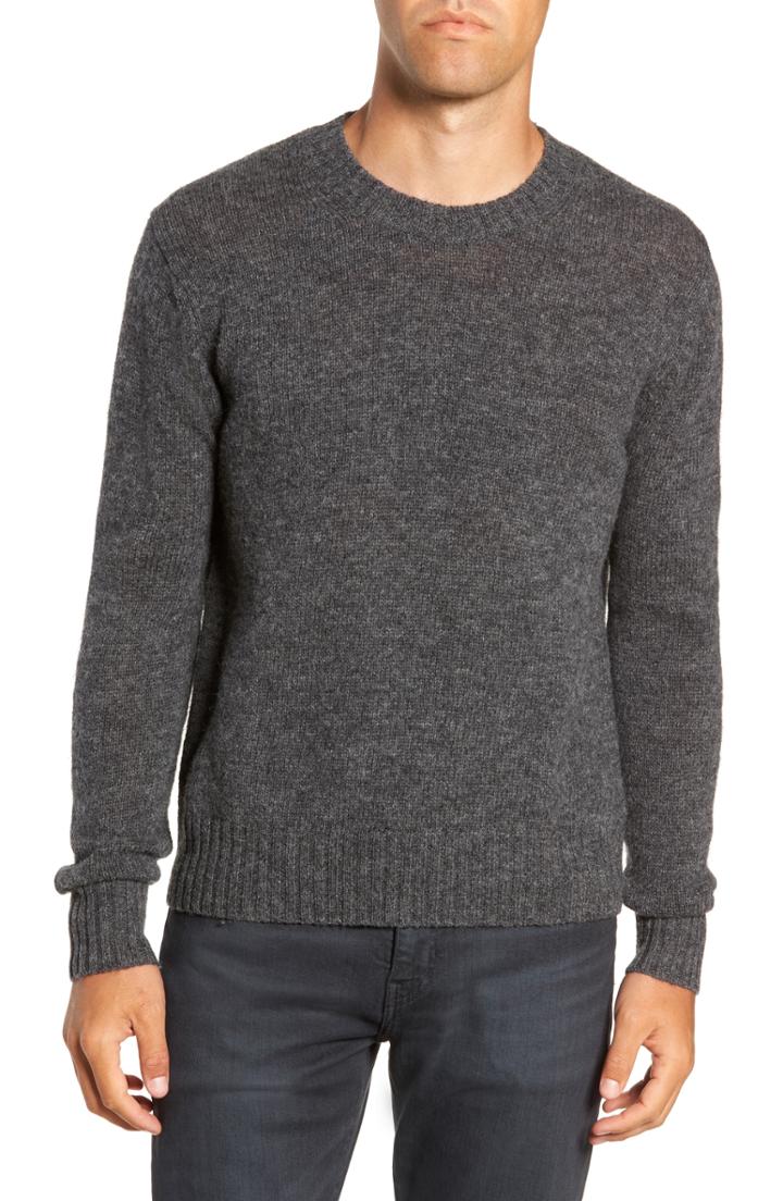 Men's Frye Aiden Shetland Crewneck Sweater - Grey