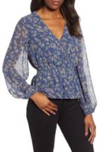 Women's 1.state Smocked Waist Heritage Blouse - Blue