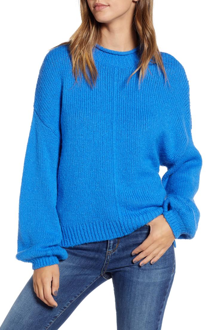 Women's Bp. Balloon Sleeve Sweater, Size - Blue