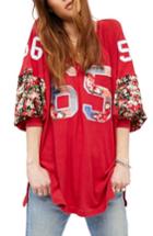 Women's Free People Flower Bomb Applique Top - Red