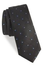 Men's 1901 Arnet Dot Skinny Silk Tie, Size - Black