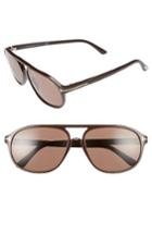 Women's Tom Ford Jacob 60mm Retro Sunglasses - Matte Dark Brown/ Roviex