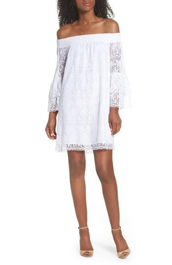 Women's Lilly Pulitzer Tobyn Off The Shoulder Dres, Size - White