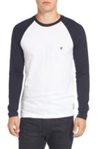 Men's French Connection Slim Fit Long Sleeve Raglan T-shirt, Size - White
