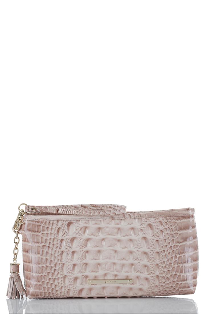 Brahmin Kayla Embossed Leather Clutch - Pink