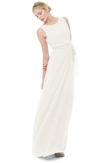 Women's Ceremony By Joanna August 'tina' Tie Back Chiffon Gown - Ivory