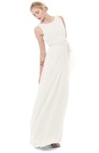 Women's Ceremony By Joanna August 'tina' Tie Back Chiffon Gown - Ivory