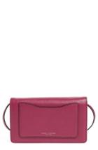 Women's Marc Jacobs 'recruit' Pebbled Leather Crossbody Wallet - Pink