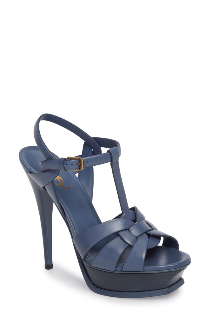 Women's Saint Laurent 'tribute' Sandal .5us / 41.5eu - Blue